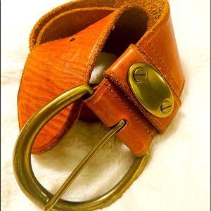💐LP VINTAGE LUXURIOUS HORSE BIT  LEATHER BELT (Via Spiga purchase) Circa 80s